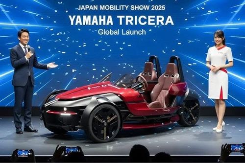 Cận cảnh Yamaha Tricera - xe ôtô 3 bánh 'xịn sò', đánh lái cả 3 bánh