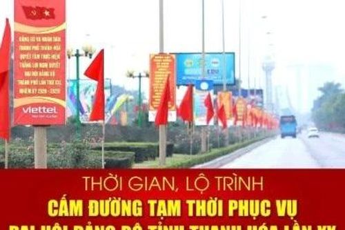 Công an Thanh Hóa tổ chức phân luồng giao thông phục vụ Đại hội Đảng bộ tỉnh