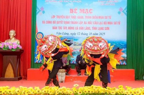 Lan tỏa nghệ thuật múa sư tử dân tộc Tày, Nùng xứ Lạng đến công chúng