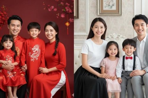 Câu lệnh tạo bức hình gia đình bằng AI Gemini đẹp không thua kém chụp studio