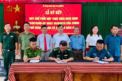 Ký kết quy chế phối hợp giữa 3 lực lượng BĐBP, Quân sự và Công an xã biên giới A Vương