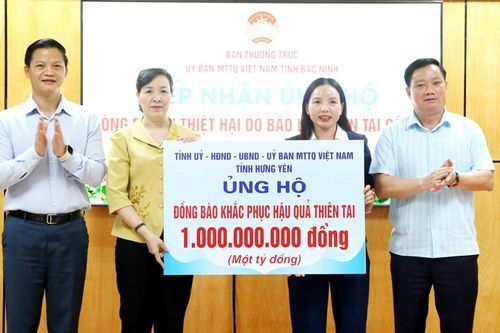 Hưng Yên ủng hộ 1 tỷ đồng giúp Bắc Ninh vượt qua bão lũ