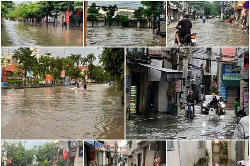 Mưa lớn gây ngập diện rộng nhiều tuyến phố ở Hải Phòng