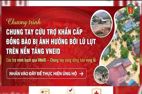 Chung tay cứu trợ khẩn cấp đồng bào bị ảnh hưởng bởi lũ lụt trên nền tảng VNeID