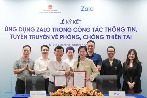 Zalo nhận thư cảm ơn từ Bộ Nông nghiệp và Môi trường