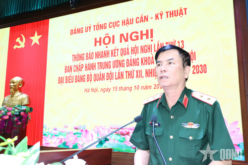 Đảng ủy Tổng cục Hậu cần - Kỹ thuật thông báo nhanh kết quả Hội nghị Trung ương lần thứ XIII