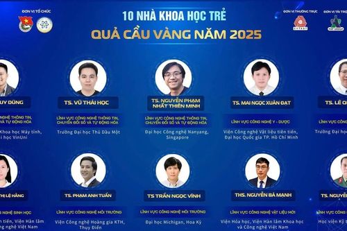 Công bố Top 10 nhà khoa học trẻ nhận Giải thưởng Quả Cầu Vàng năm 2025