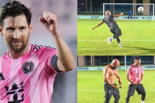 Vệ sĩ của Messi gây chú ý với siêu phẩm vô lê