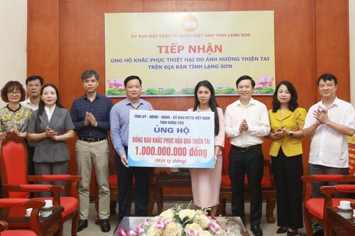 Tỉnh Hưng Yên hỗ trợ tỉnh Lạng Sơn 1 tỷ đồng khắc phục hậu quả thiên tai