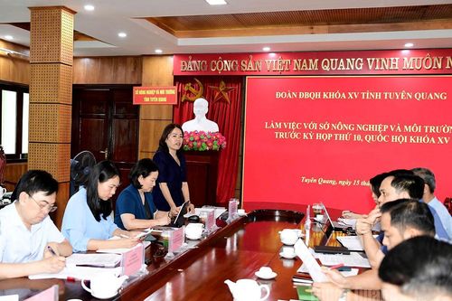 Đoàn đại biểu Quốc hội khóa XV tỉnh làm việc với Sở Nông nghiệp và Môi trường trước kỳ họp thứ 10, Quốc hội khóa XV
