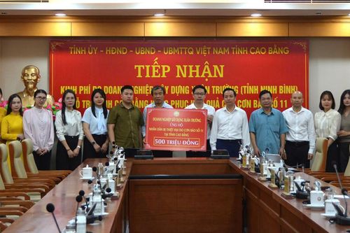 Doanh nghiệp Xây dựng Xuân Trường (Ninh Bình) hỗ trợ Cao Bằng 1 tỷ đồng khắc phục hậu quả thiên tai