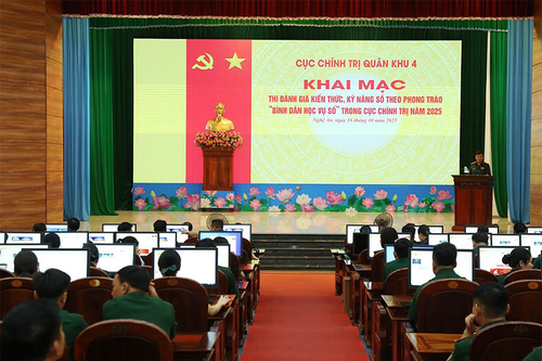 Cục Chính trị, Quân khu 4 đánh giá kiến thức, kỹ năng số theo phong trào 'Bình dân học vụ số' năm 2025