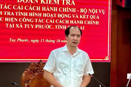 Đoàn kiểm tra cải cách hành chính của Bộ Nội vụ làm việc với xã Tuy Phước