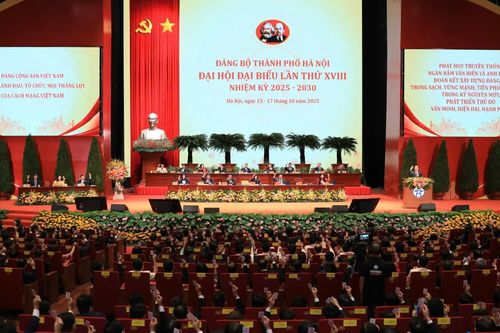 Khai mạc Đại hội Đại biểu Đảng bộ thành phố Hà Nội lần thứ XVIII