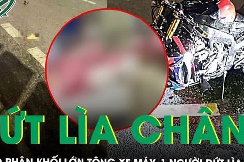 Mô tô phân khối lớn va chạm với xe máy ở Hà Nội khiến một người bị đứt lìa chân