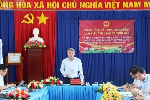Đoàn công tác của Chính phủ làm việc với xã Vĩnh Hải, Khánh Hòa