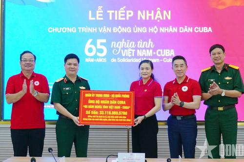 Quân ủy Trung ương, Bộ Quốc phòng trao hơn 33 tỷ đồng ủng hộ nhân dân Cuba