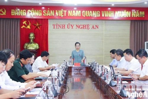 Phó Bí thư Tỉnh ủy Võ Thị Minh Sinh chủ trì họp Tiểu ban chỉ đạo về chuyển đổi số trong các cơ quan Đảng tỉnh Nghệ An
