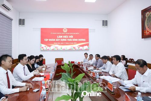 Phó Chủ tịch Thường trực UBND tỉnh Nguyễn Long Biên làm việc với Tập đoàn Xây dựng Thái Bình Dương