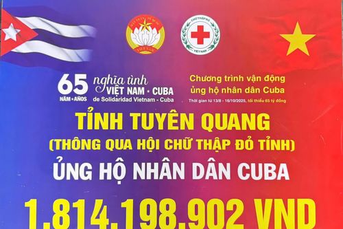 Kết thúc Chương trình vận động ủng hộ nhân dân Cuba qua tài khoản của Hội Chữ thập đỏ tỉnh