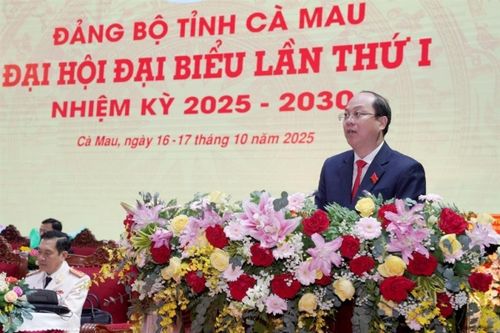 Khai mạc Đại hội Đảng bộ lần thứ I tỉnh Cà Mau