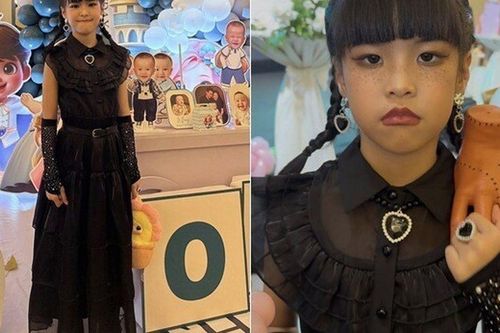 Con gái 6 tuổi của Lê Phương nổi bật ở tiệc sinh nhật khi hóa trang 'rùng rợn', chiều cao khủng