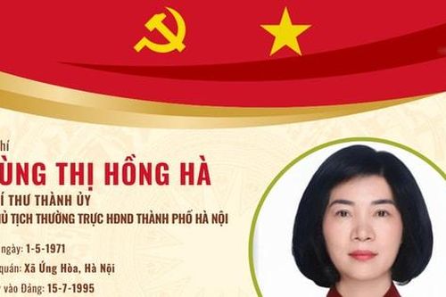 Tóm tắt tiểu sử Phó Bí thư Thành ủy Hà Nội Phùng Thị Hồng Hà