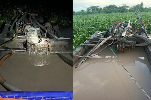 Nhóm đối tượng khai thác cát lậu nhảy sông bỏ trốn khi bị kiểm tra