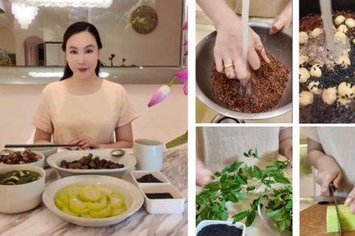 Hồ Quỳnh Hương chia sẻ bí quyết: Chỉ cần 20 phút nấu bữa cơm chay thanh lành, đầy đủ dưỡng chất