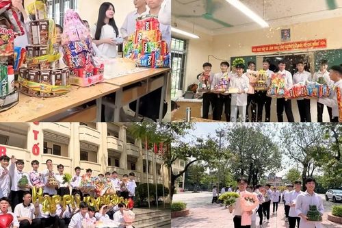 Hà Nội: Nam sinh THPT Minh Khai hóa 'rể phụ' tặng quà 20/10, netizen 'tan chảy'
