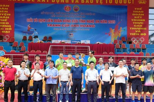 Bế mạc Giải vô địch Liên đoàn Bóng bàn tỉnh Nghệ An năm 2025