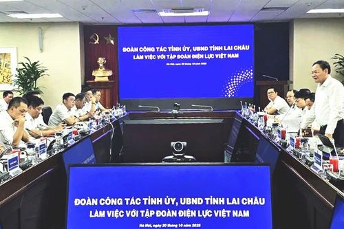 Đồng chí Lê Minh Ngân - Bí thư Tỉnh ủy làm việc với Tập đoàn Điện lực Việt Nam về triển khai thực hiện các dự án trên địa bàn tỉnh