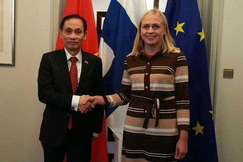 Quyền Bộ trưởng Ngoại giao Lê Hoài Trung gặp Bộ trưởng Ngoại giao Phần Lan Elina Valtonen