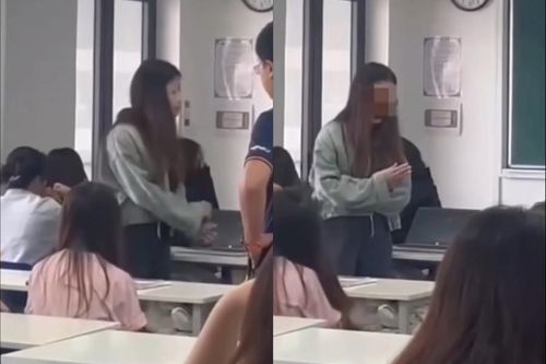 Nữ sinh trường đại học ở Hà Nội ăn mỳ trong giờ học, cãi tay đôi với thầy giáo