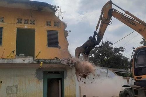 Xã Đoài Phương cưỡng chế giải phóng mặt bằng phục vụ Dự án nâng cấp, cải tạo tuyến tỉnh lộ 418