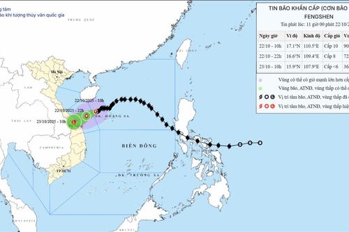 Bão số 12 FengShen cách TP Đà Nẵng 230km, giật cấp 12, cảnh báo thời tiết nguy hiểm