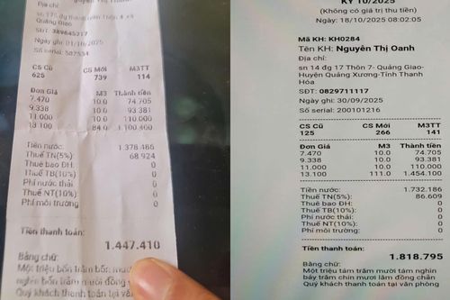 Tiền nước nhiều hộ dân ở Thanh Hóa lên đến cả triệu 1 tháng, gấp 10 lần bình thường