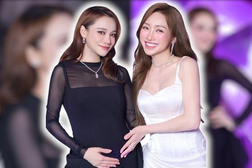 Nhã Phương bầu 5 tháng vẫn quyến rũ với đầm bó sát, đọ sắc 'một chín một mười' với vợ Chi Bảo