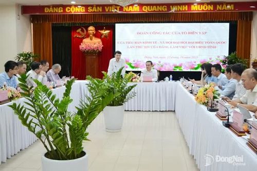 Tổ biên tập thuộc Tiểu ban Kinh tế - xã hội, Đại hội XIV của Đảng làm việc với tỉnh Đồng Nai