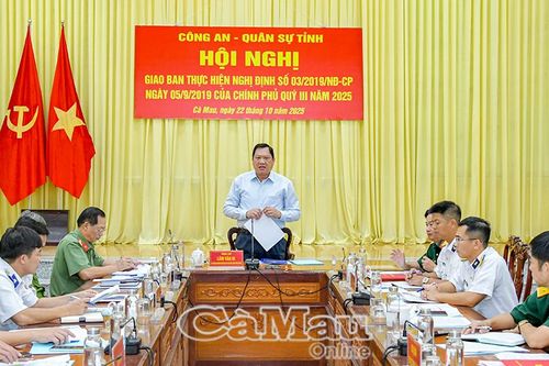 Công an - Quân sự tỉnh giao ban thực hiện Nghị định 03/2019/NĐ-CP quý III/2025