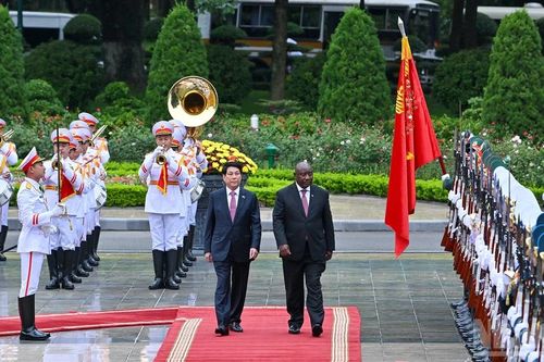 Chủ tịch nước Lương Cường hội đàm với Tổng thống Nam Phi Matamela Cyril Ramaphosa