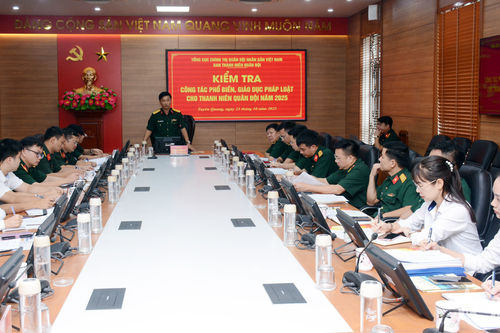 Ban Thanh niên Quân đội kiểm tra công tác phổ biến, giáo dục pháp luật cho thanh niên tại Nhà máy Z129