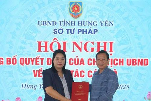 Hưng Yên: Bổ nhiệm Phó Giám đốc Sở Tư pháp