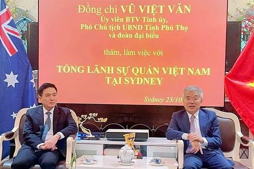 Đoàn công tác tỉnh Phú Thọ thăm và làm việc với Tổng Lãnh sự quán Việt Nam tại Sydney, Australia