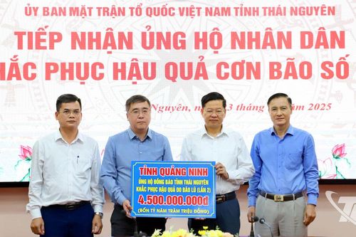 Tỉnh Quảng Ninh hỗ trợ tỉnh Thái Nguyên 5 tỷ đồng khắc phục hậu quả mưa lũ