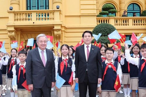 Lễ đón Tổng Thư ký Liên hợp quốc thăm chính thức Việt Nam