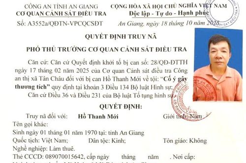 Truy nã đối tượng về tội cố ý gây thương tích
