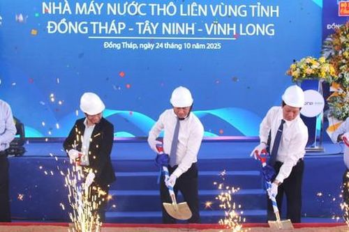 Khởi công nhà máy nước thô liên vùng Đồng Tháp - Tây Ninh - Vĩnh Long