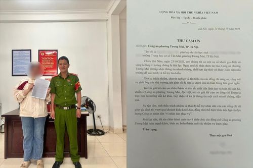 Công an phường Tương Mai giúp tìm được học sinh đi lạc