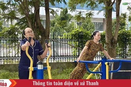 Sân tập ngoài trời, không gian sống khỏe của người cao tuổi